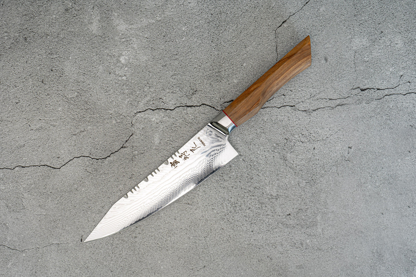 Noseto Modern Gyuto AUS10 73 layers 210mm Damascus Pakka Wood Handle