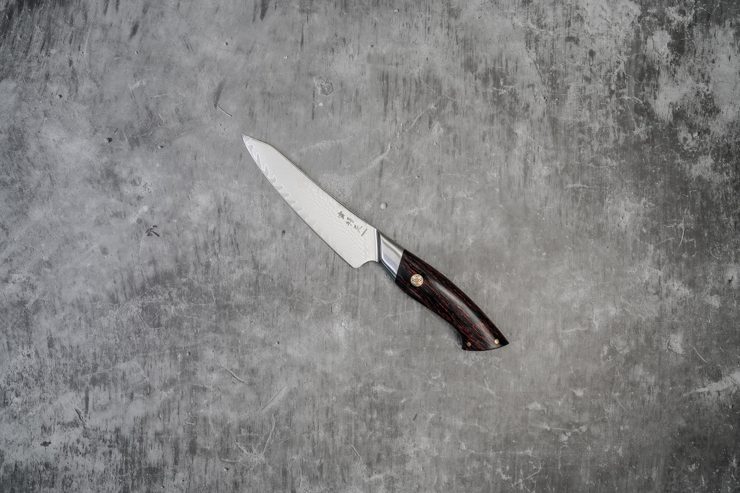 Noseto Roku Petty 135mm Knife 73-Layer Powder Steel Core with Black and Red G10 Handle