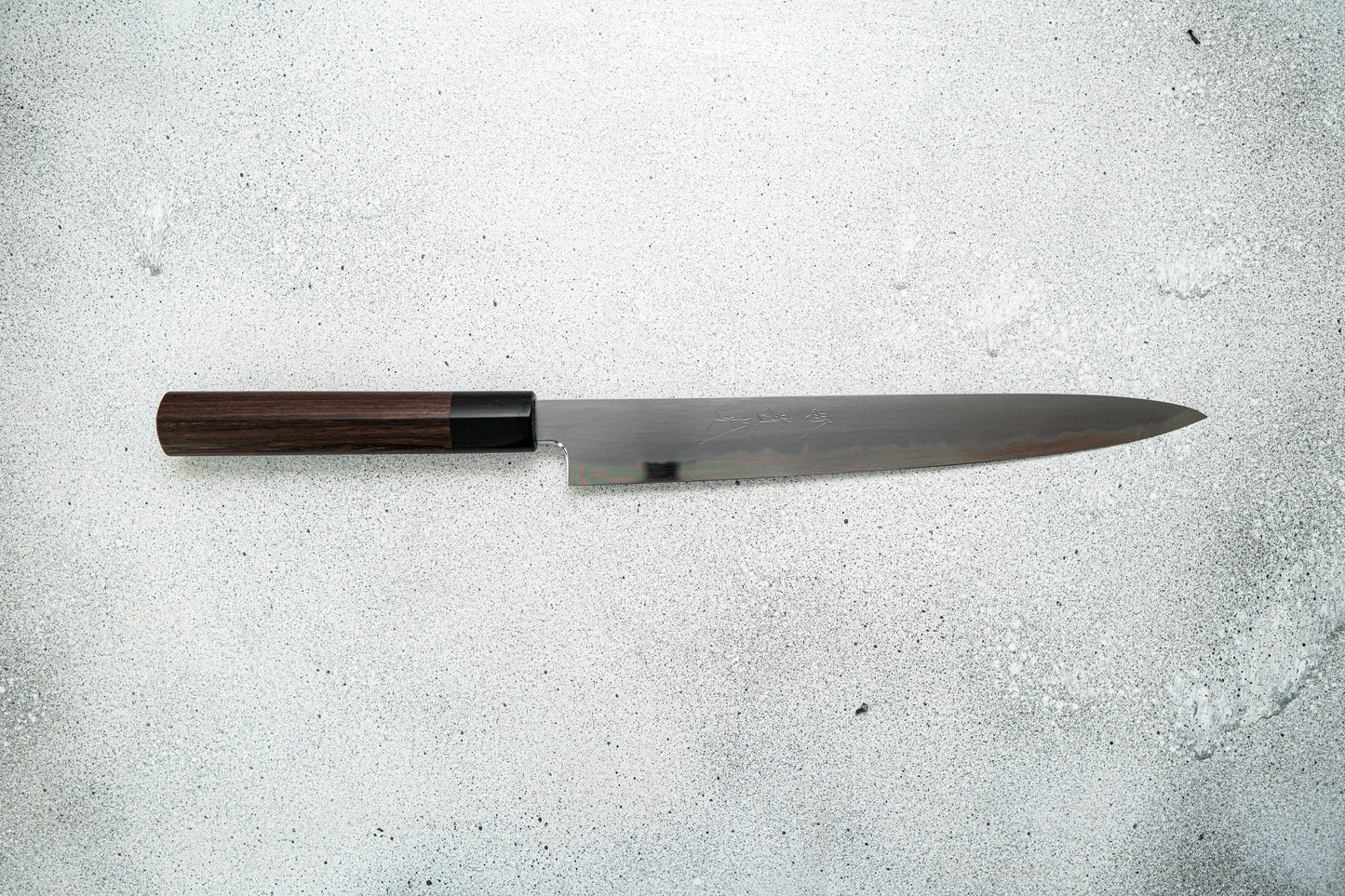 Couteau japonais Jikko White Steel n° 2 Sujihiki, manche Shitan, 240 mm