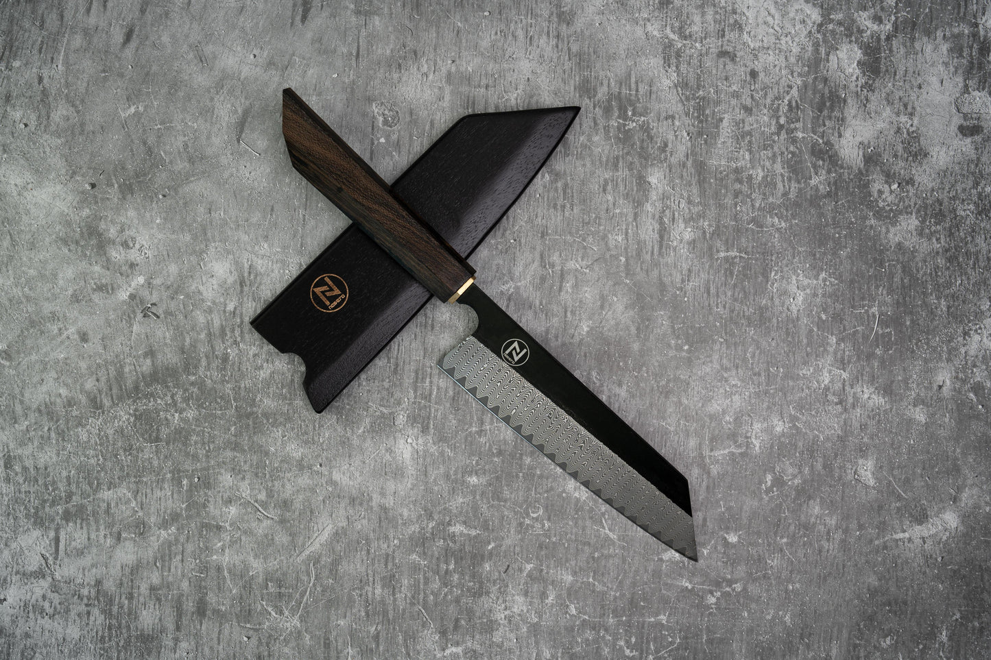 Couteau à lame fixe Noseto Bunka 180 mm 67 couches Damas VG10 avec manche en bois de ciricote