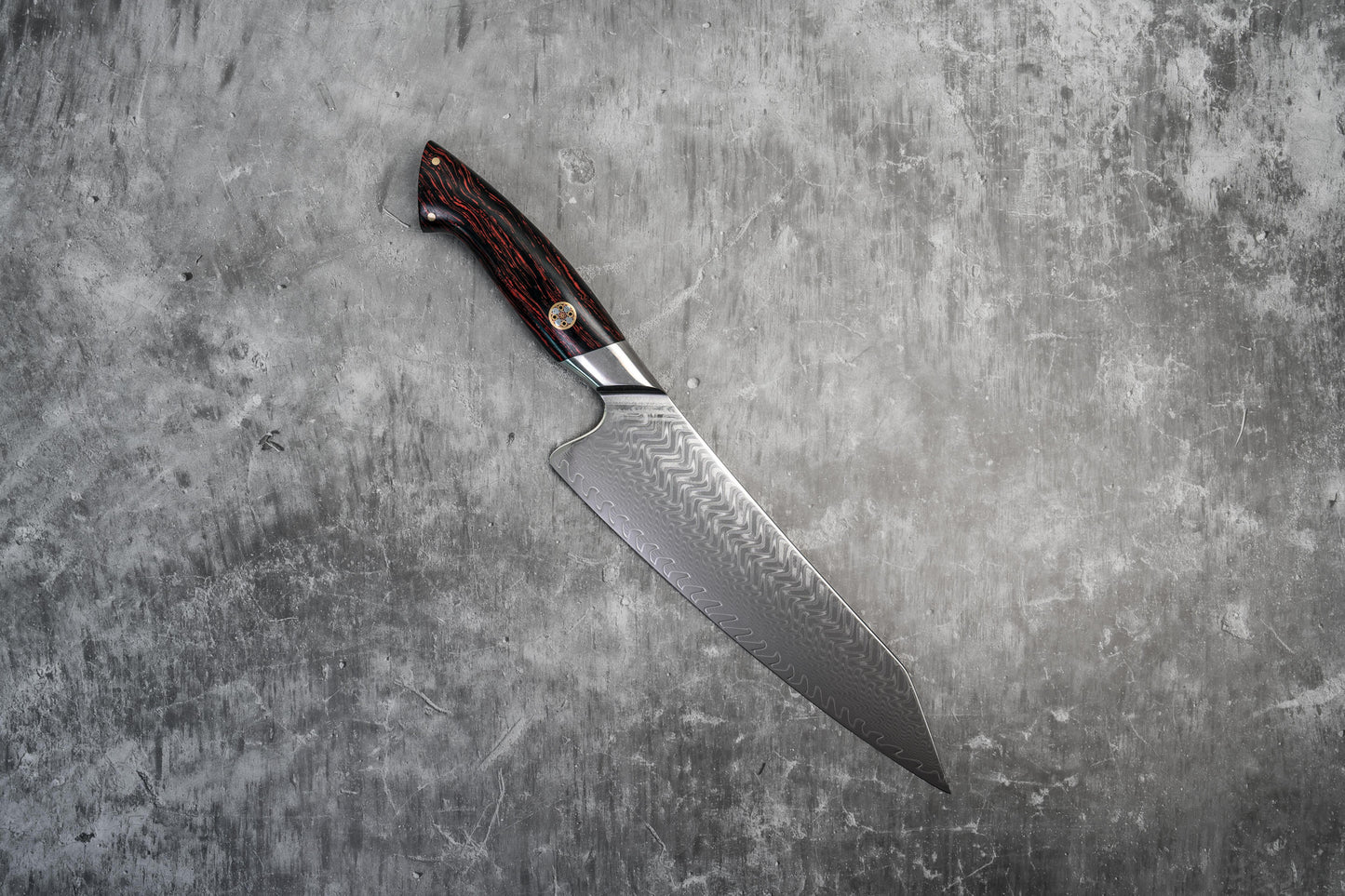 Noseto Roku Chef Gyuto Knife 73-Layer Powder Steel Core with Black and Red G10 Handle