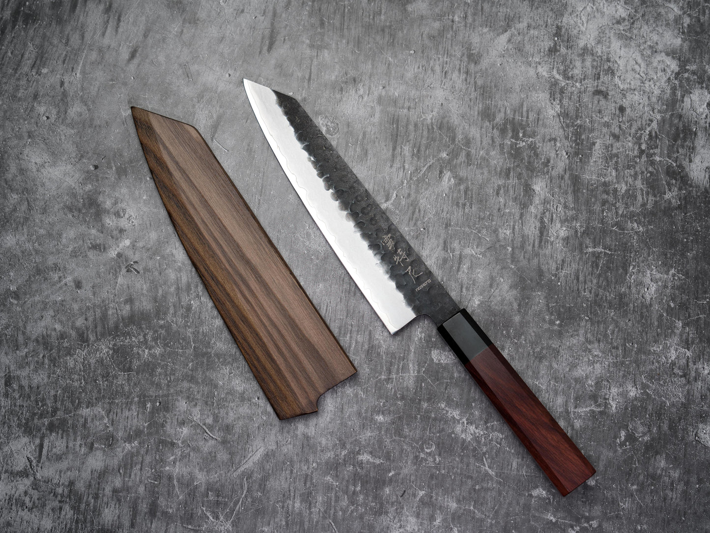 Noseto Neno 210mm Kiritsuke 3 Layers Carbon Steel with Red Wood+Buffalo Horn
