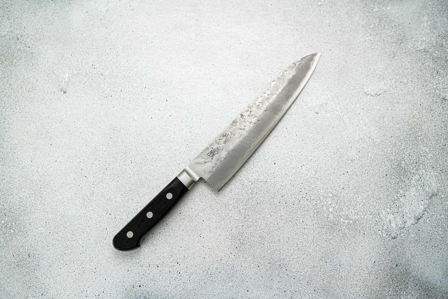 GYUTO ACIER ARGENTÉ #3 NASHIJI MANCHE WESTERN 210MM