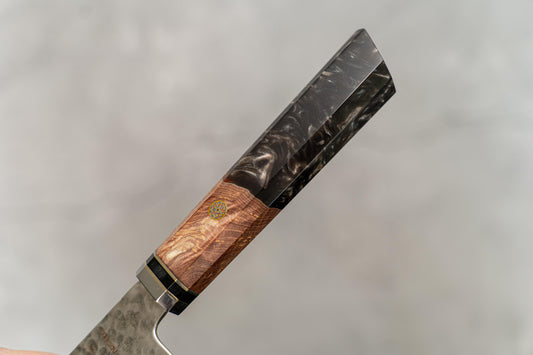 Noseto Black Hammered VG-10 67 layers 210mm Damascus Resin Handle Wood