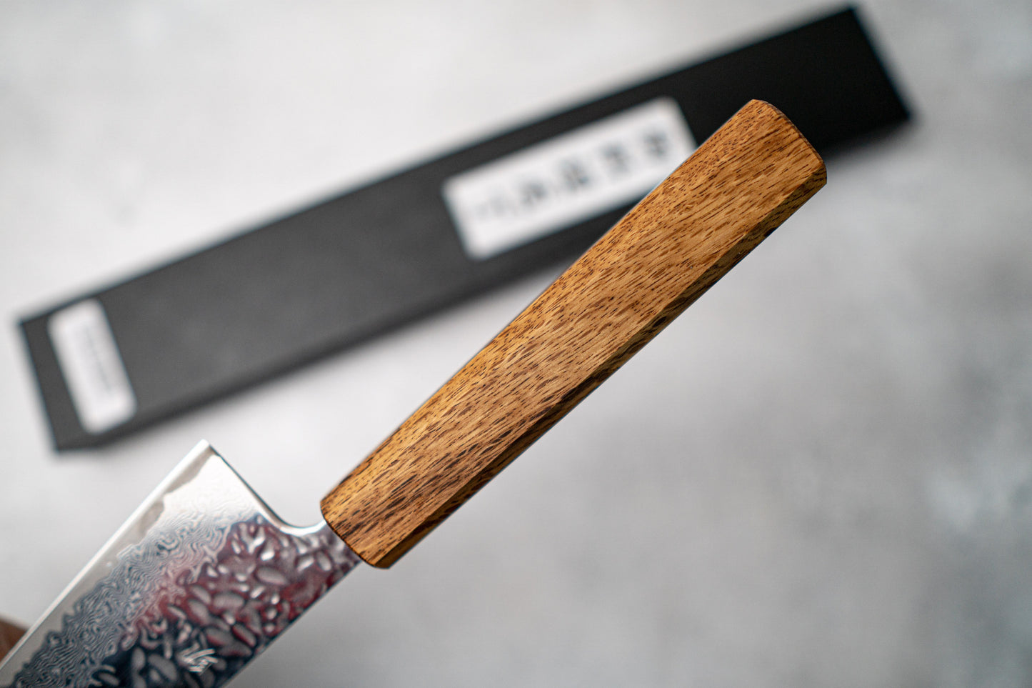 Seisuke Tsukikage AUS10 Migaki Finished Hammered Damascus Gyuto Japanese Knife 210mm Oak Handle