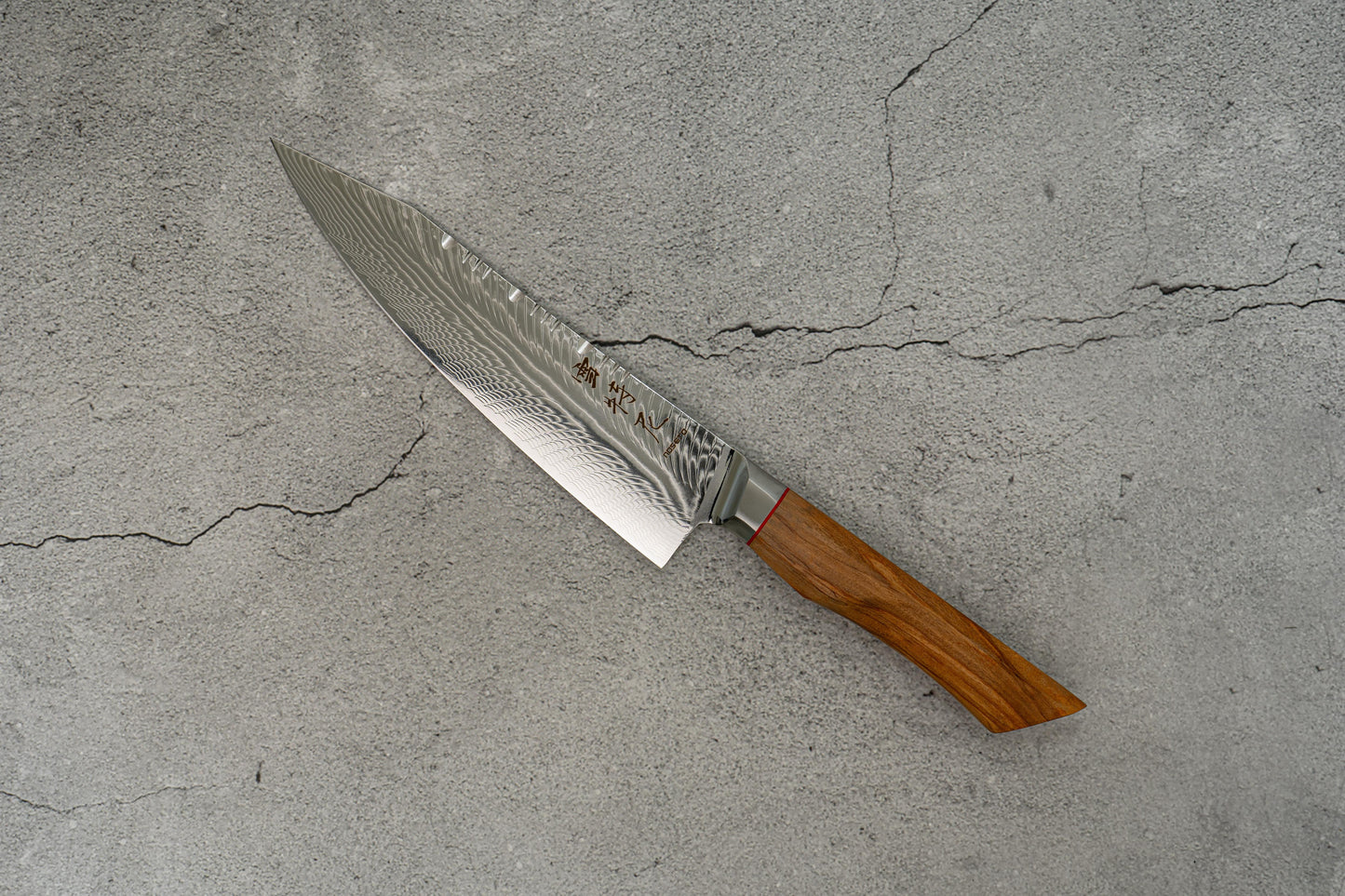 Noseto Modern Gyuto AUS10 73 layers 210mm Damascus Pakka Wood Handle
