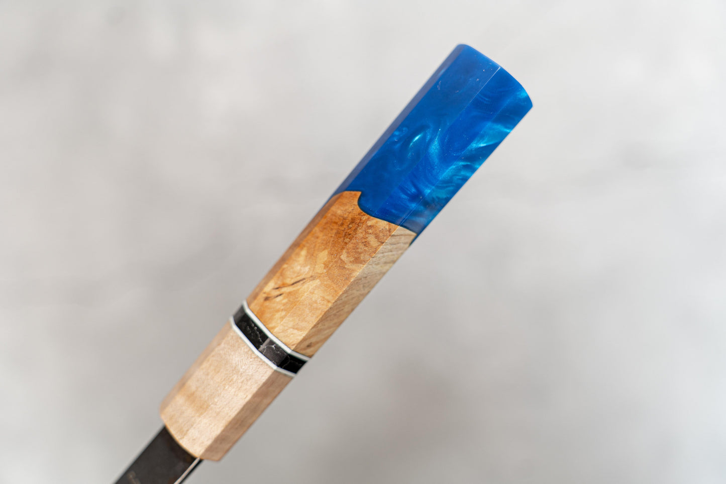 Couteau de chasse Noseto marron/bleu à haute teneur en carbone 240 mm Sakimaru Sujihiki manche en résine bois octogonal