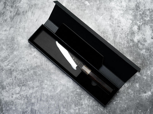 Noseto Fuka 135mm Petty Ebony and Buffalo Hone Handle