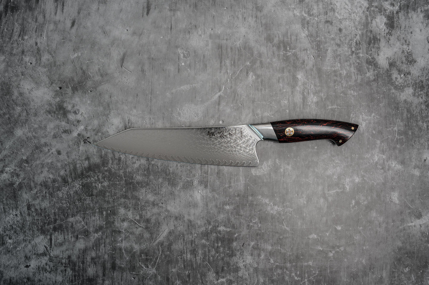 Noseto Roku Chef Gyuto Knife 73-Layer Powder Steel Core with Black and Red G10 Handle