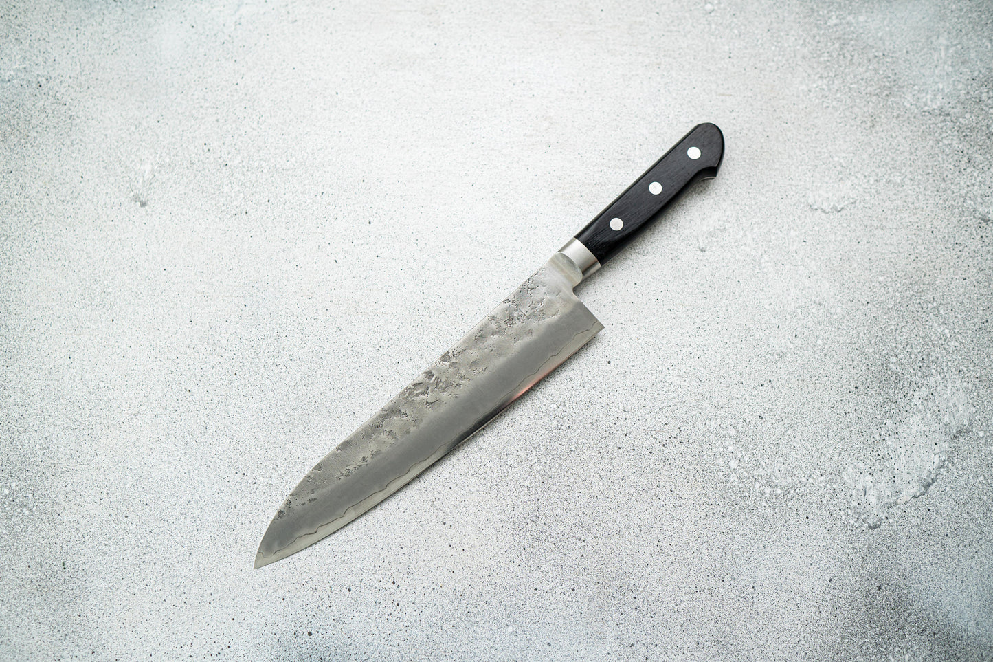 GYUTO ACIER ARGENTÉ #3 NASHIJI MANCHE WESTERN 210MM