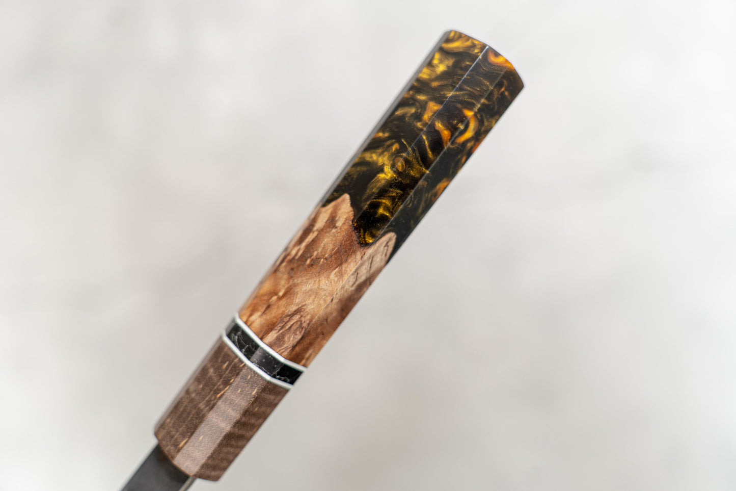 Couteau de chasse Noseto marron/bleu à haute teneur en carbone 240 mm Sakimaru Sujihiki manche en résine bois octogonal