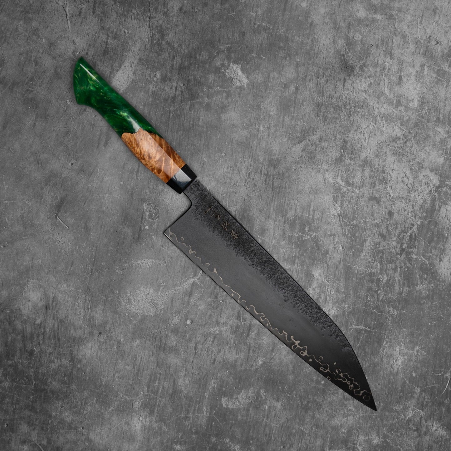 Noseto Arai Gyuto Knife 210mm 240mm 3 Layers Black Dye MD606 Powder Steel Core