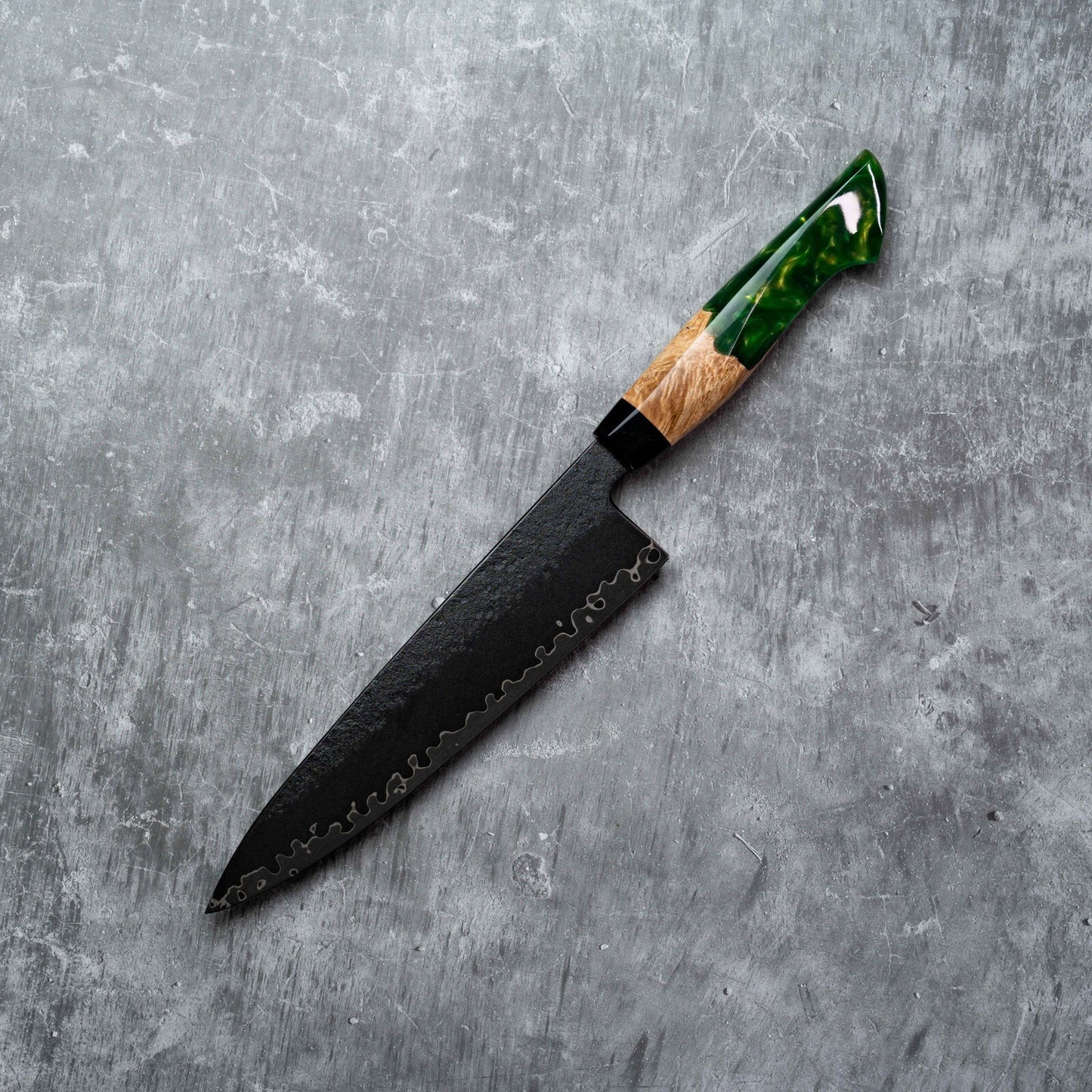 Noseto Arai Gyuto Knife 210mm 240mm 3 Layers Black Dye MD606 Powder Steel Core