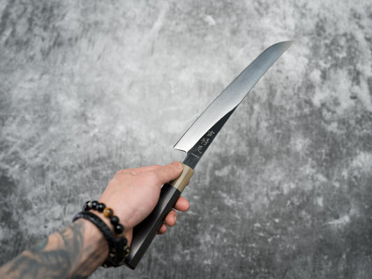 Noseto Fuka 240mm Sujihiki Sakimaru Ebony and Buffalo Hone Handle