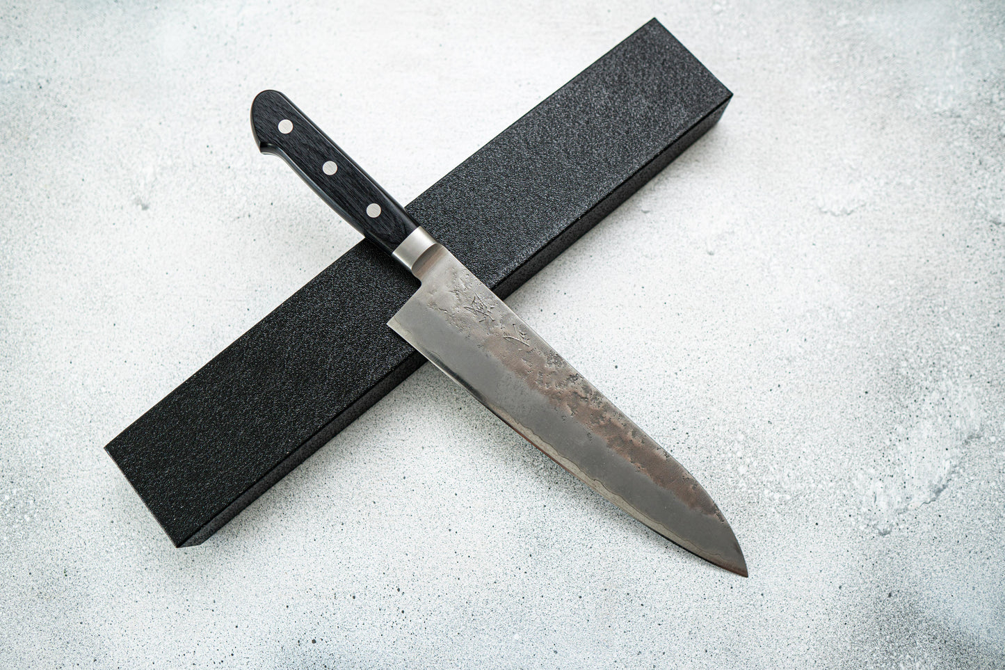 GYUTO ACIER ARGENTÉ #3 NASHIJI MANCHE WESTERN 210MM