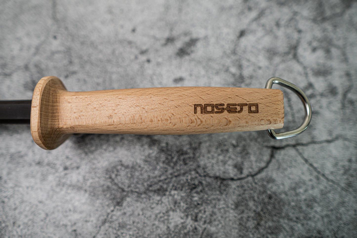 Rodoir à roder Noseto en céramique noire, acier, 270 mm, embout ABS résistant aux chocs