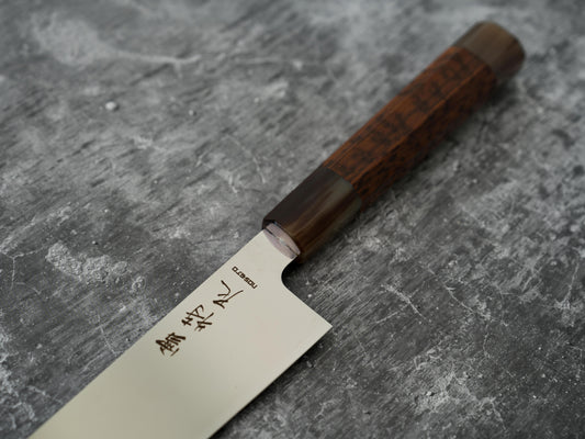 Noseto Hudo 240mm Gyuto Mirror Finished VG10 Single Steel with Snakewood and White Hone