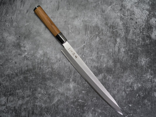 Noseto Yanagiba 270mm Sashimi Knife Forged Steel with Nature Olive wood