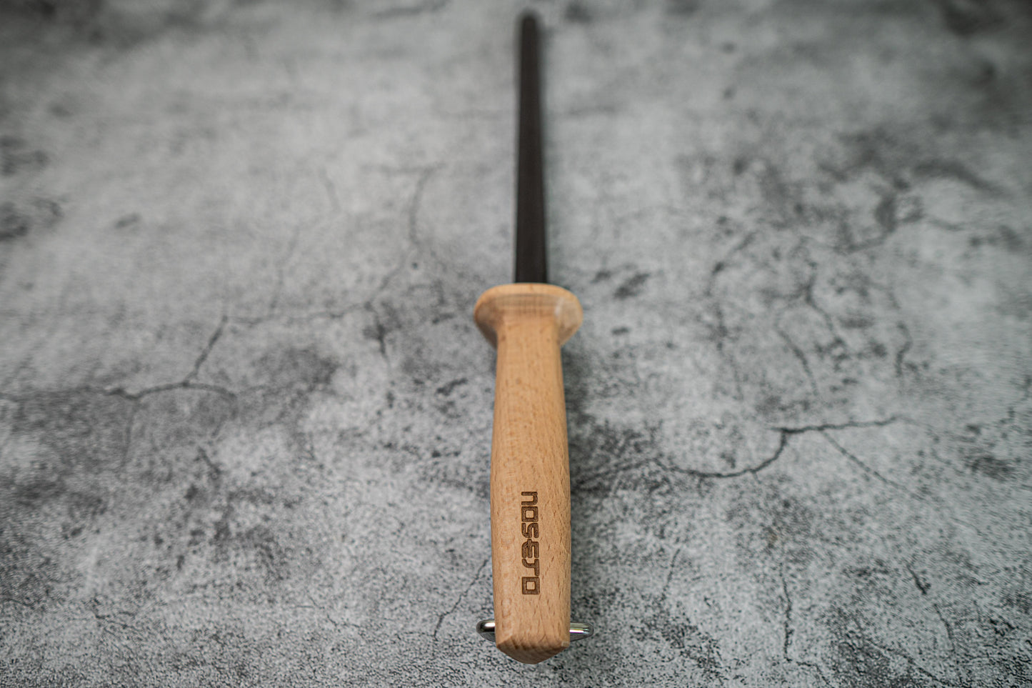 Rodoir à roder Noseto en céramique noire, acier, 270 mm, embout ABS résistant aux chocs