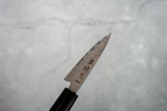 Noseto Kaji Paring 85mm Knife Damascus VG-10 Steel Core 67 layers Buffalo Horns Ironwood