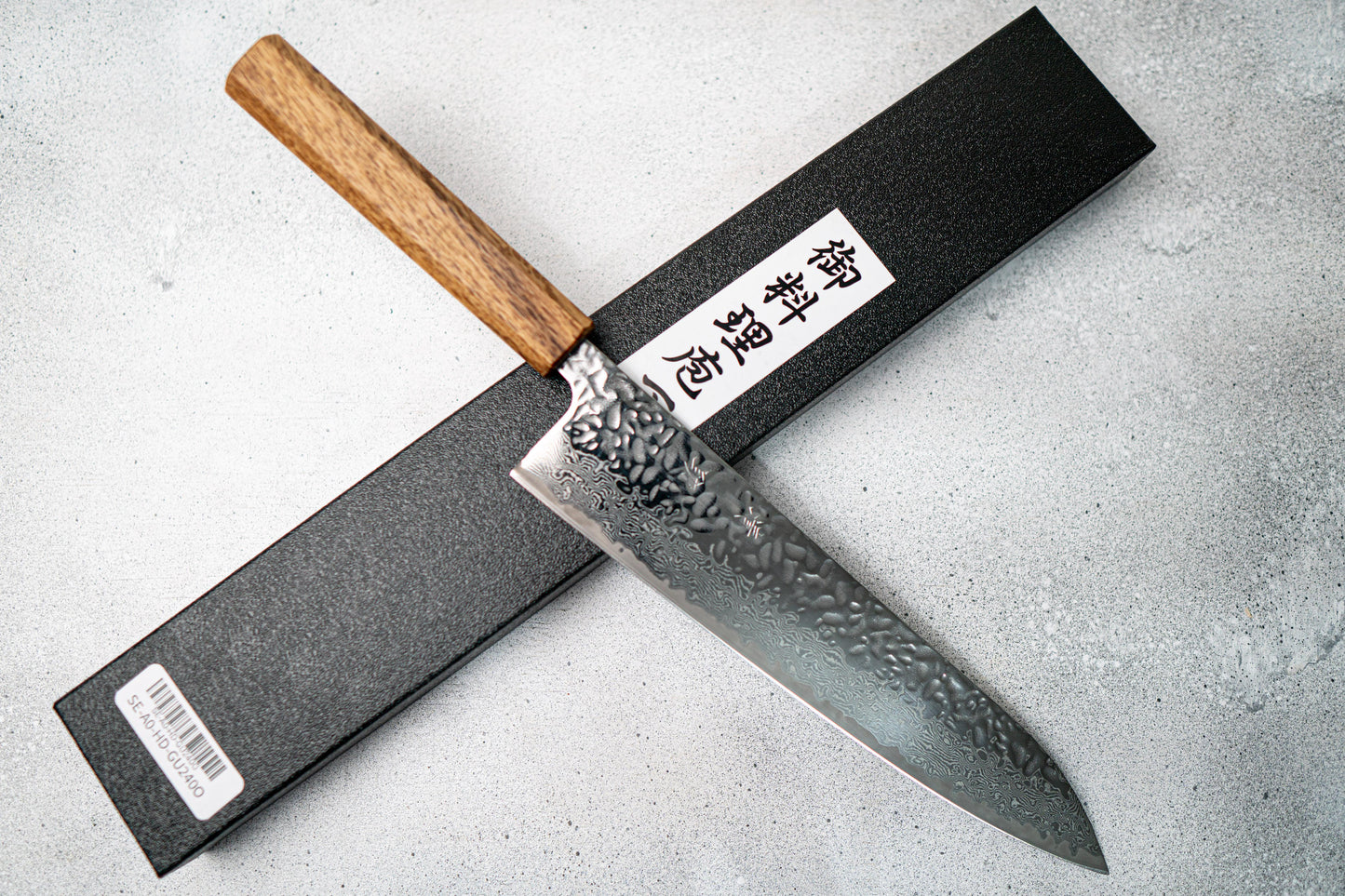 Seisuke Tsukikage AUS10 Migaki Finished Hammered Damascus Gyuto Japanese Knife 210mm Oak Handle