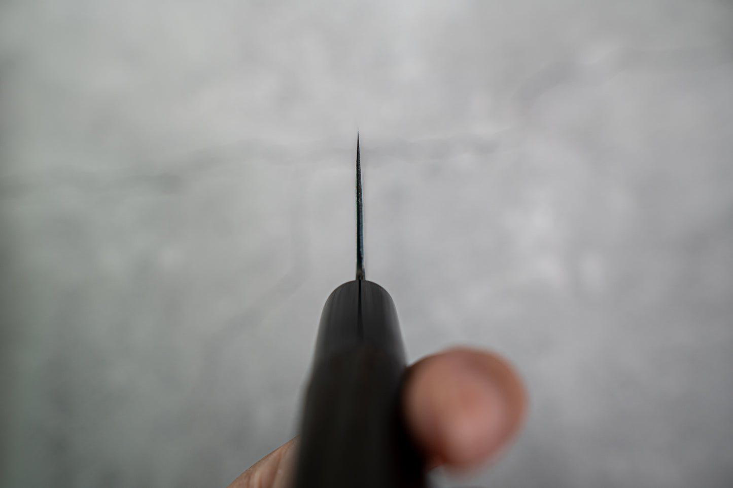 Seisuke Santoku 165mm White Steel Kurouchi Japanese Knife Burned Chestnuts Handle