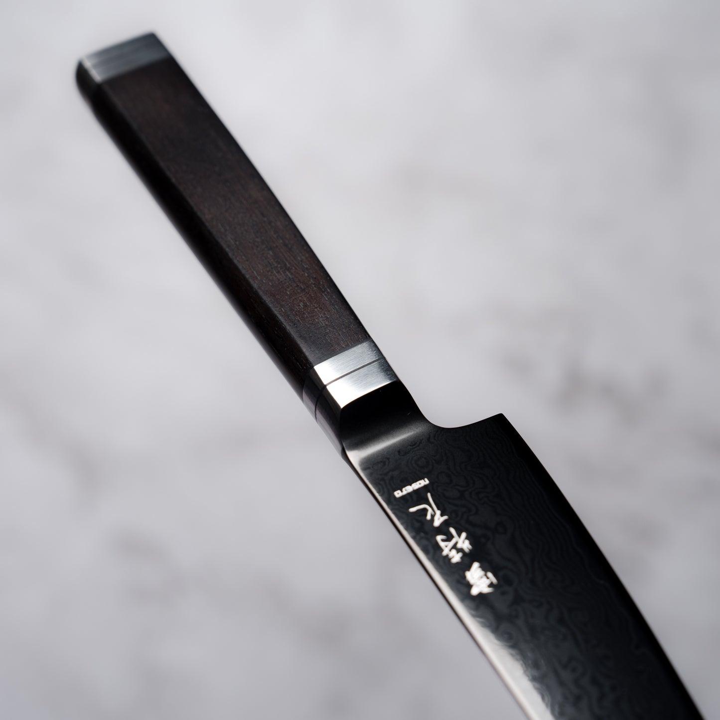 Noseto Buto Petty 135mm Aus-8 Black Titanium Damascus Ebony Handle