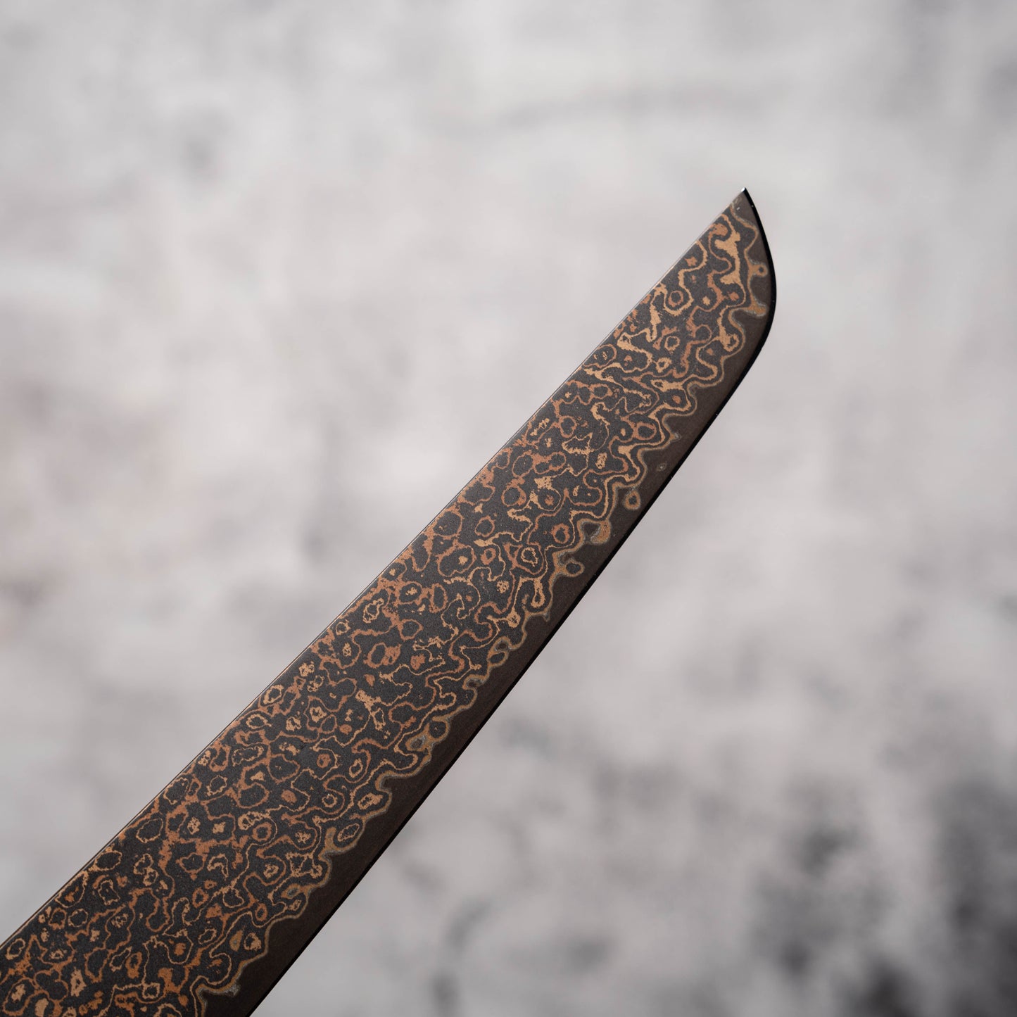 Noseto DMS Sujihiki 240mm 37Layer Tricolour Copper with Burl Knurl & Ebony Handle