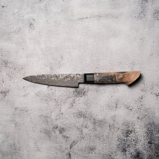 Noseto Uchi 135mm Petty Black Damascus VG-10 Ferrule Stabilized Wood Handle