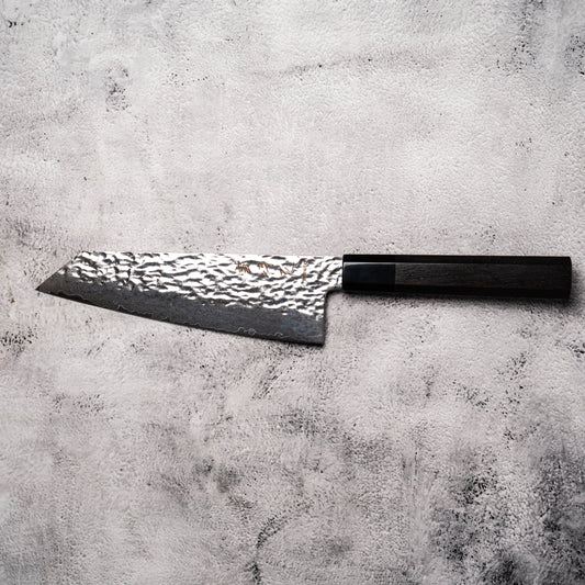 Noseto Fat Bunka 180mm VG10 Damascus with Buffalo Horn & Ebony Handle