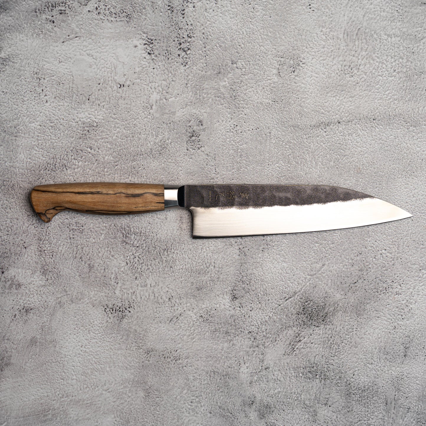 Noseto MD305 Powder Steel Gyuto 210mm Black Forging with Grain Wood Handle
