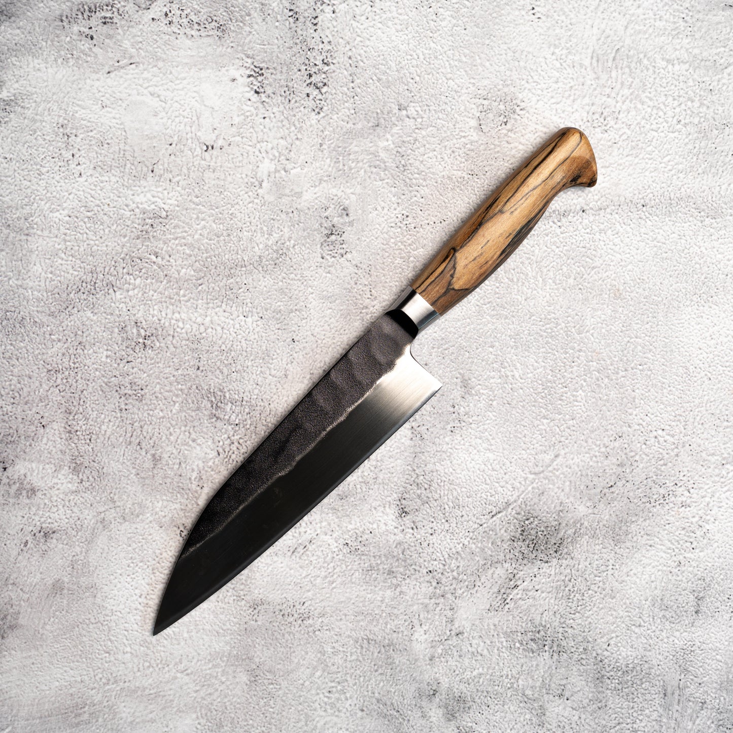 Noseto MD305 Powder Steel Gyuto 210mm Black Forging with Grain Wood Handle