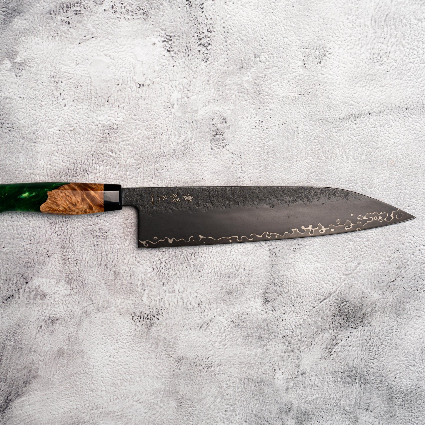 Noseto Arai Gyuto 240mm 3 Layers Black Dyeing MD606 Powder Steel Core with Resin and Stabilization Wood