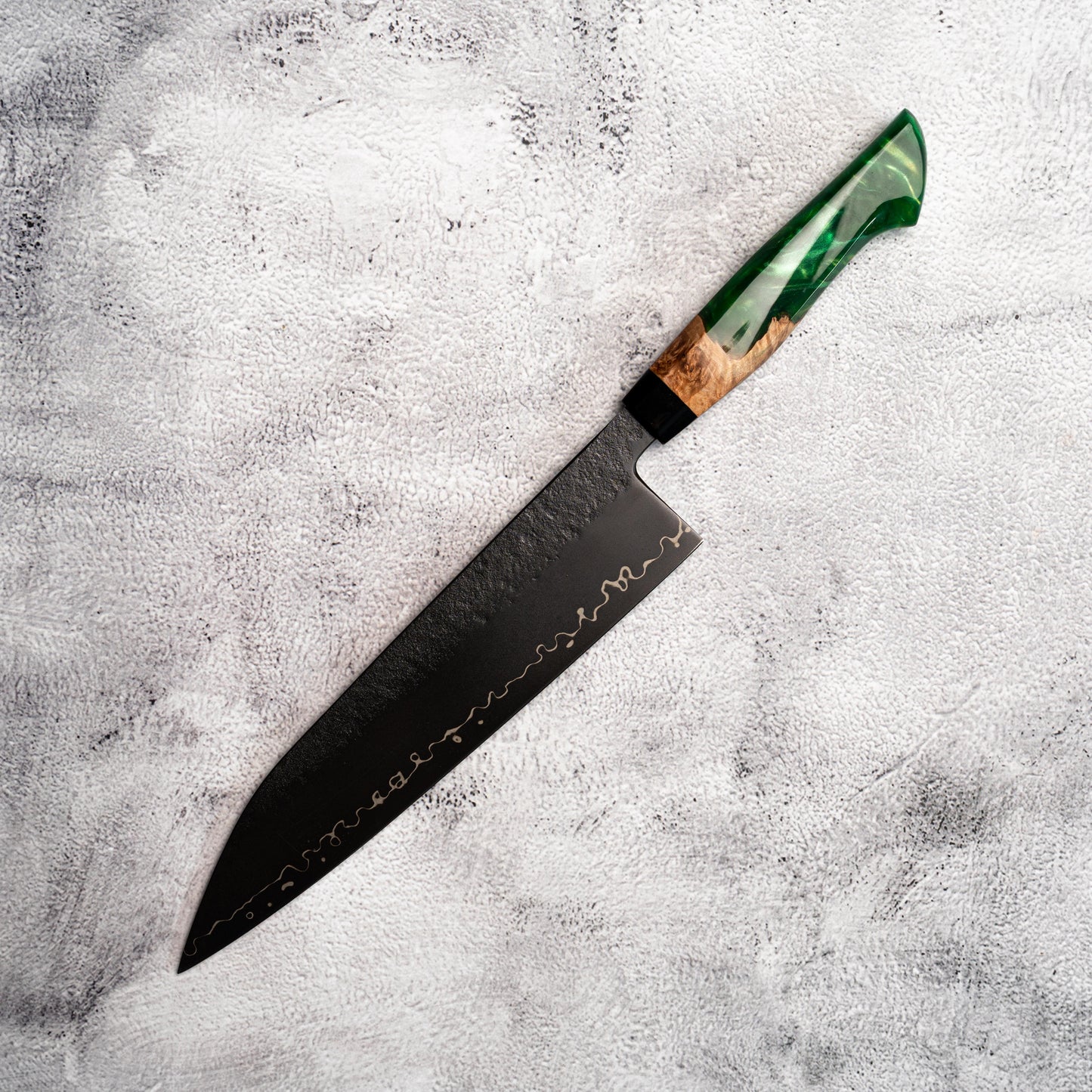 Noseto Arai Gyuto 240mm 3 Layers Black Dyeing MD606 Powder Steel Core with Resin and Stabilization Wood