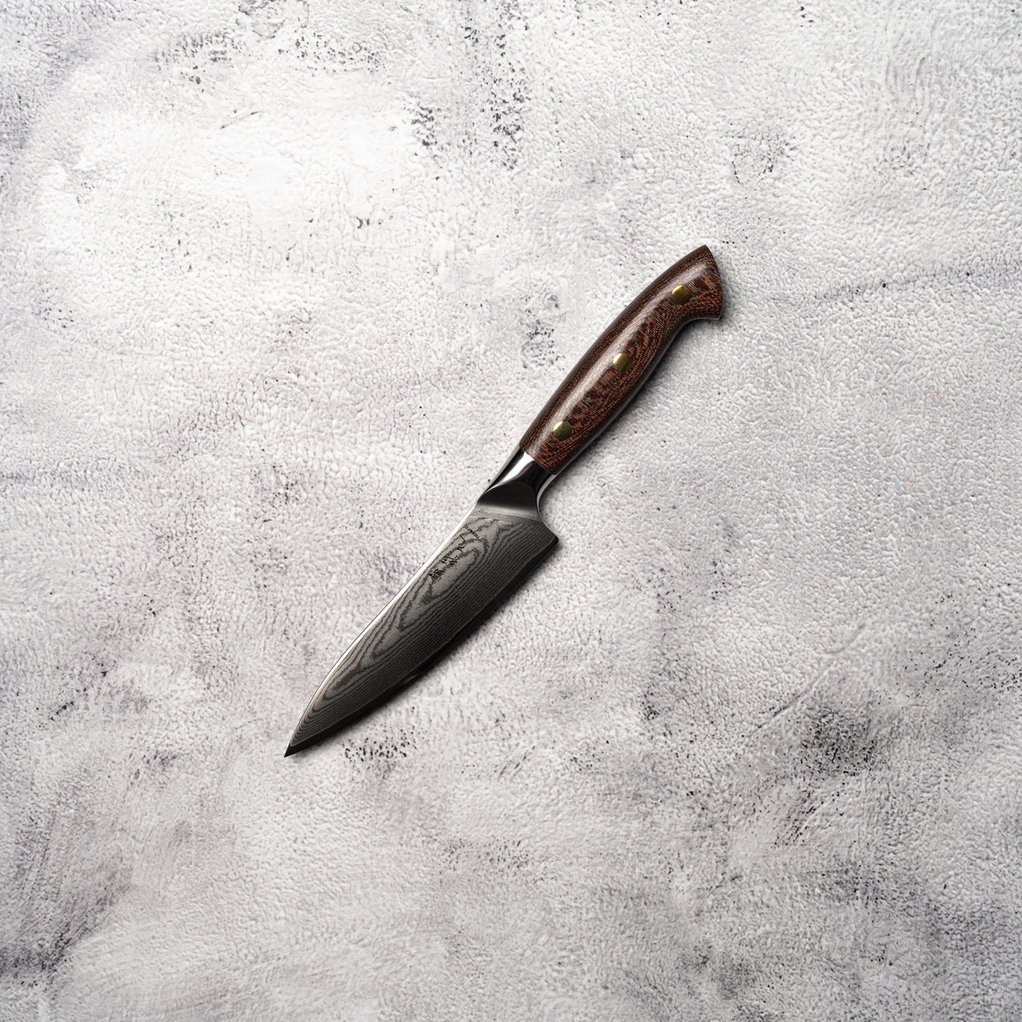 Noseto Toka Petty 135mm 67 layers VG-10 Damascus Steel with Micarta + Copper Rivets Handle