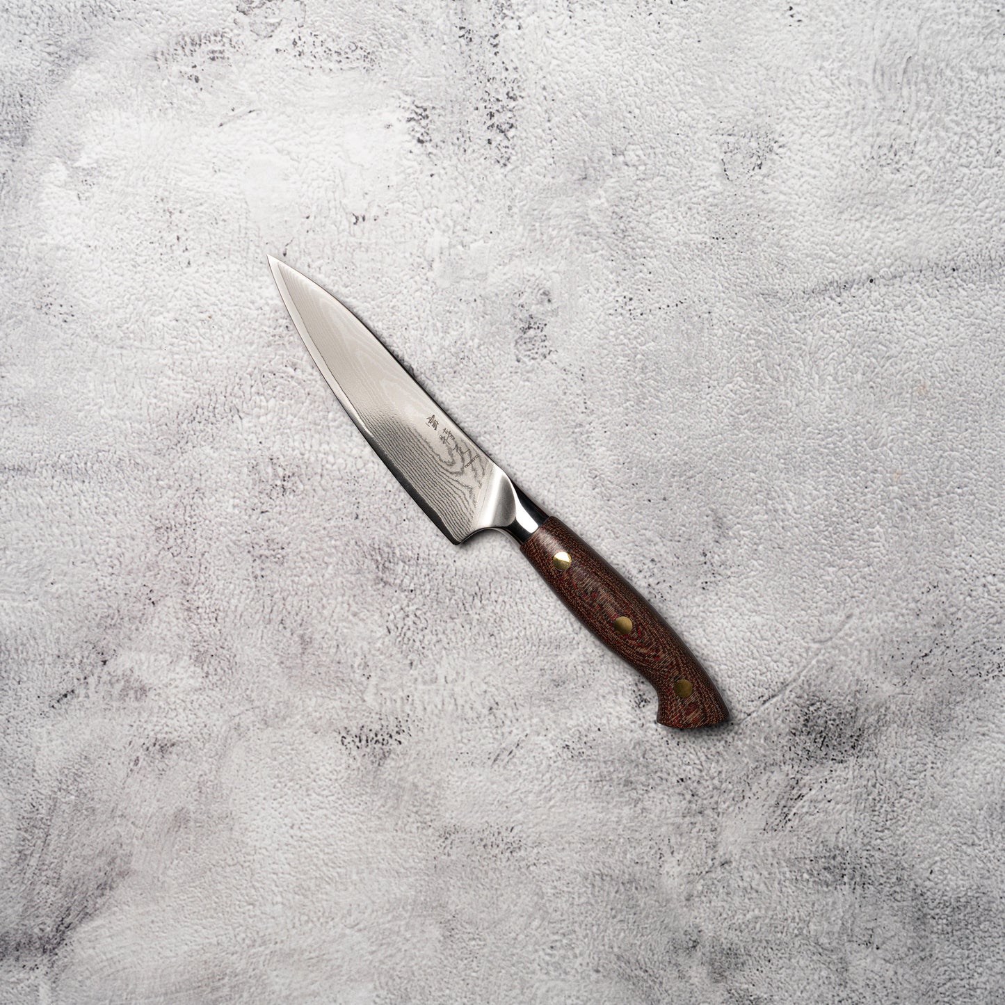 Noseto Toka Petty 135mm 67 layers VG-10 Damascus Steel with Micarta + Copper Rivets Handle