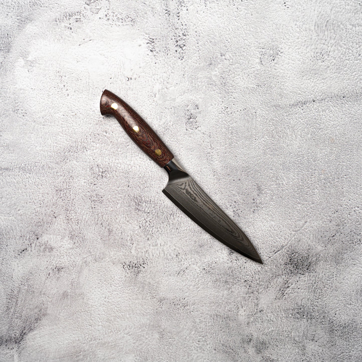 Noseto Toka Petty 135mm 67 layers VG-10 Damascus Steel with Micarta + Copper Rivets Handle