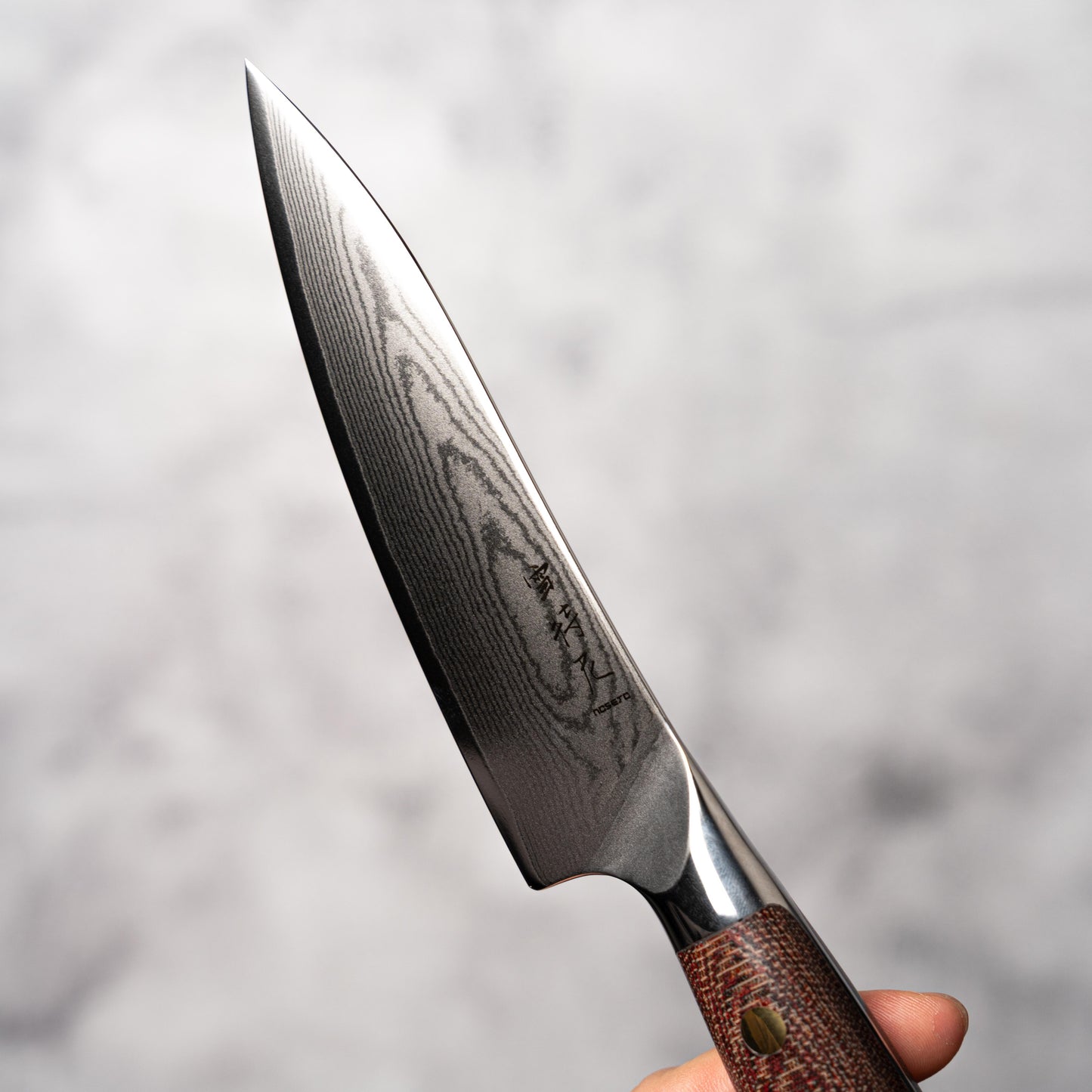 Noseto Toka Petty 135mm 67 layers VG-10 Damascus Steel with Micarta + Copper Rivets Handle