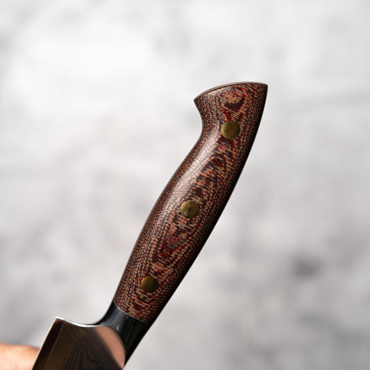 Noseto Toka Petty 135mm 67 layers VG-10 Damascus Steel with Micarta + Copper Rivets Handle