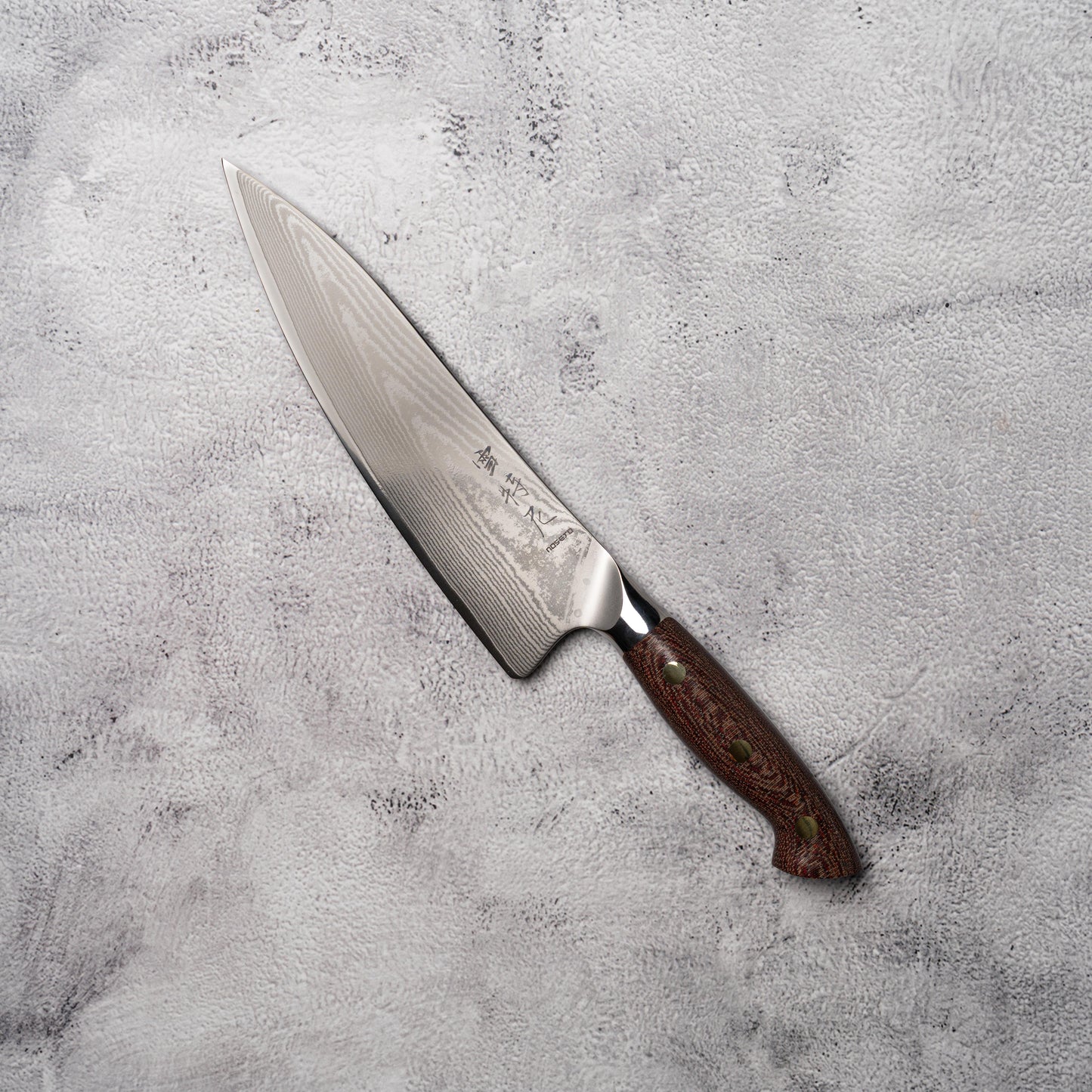 Noseto Toka 210mm Gyuto 67 layers VG-10 Damascus Steel with Micarta + Copper Rivets Handle