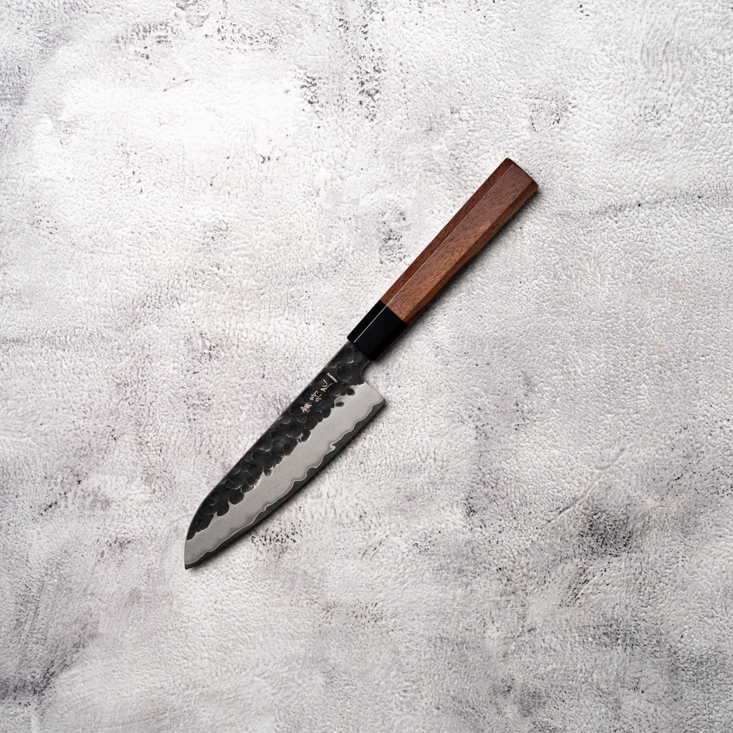 Noseto Neno 135mm Petty Santoku 3 Layers Carbon Steel with Red Wood+ Buffalo Horn