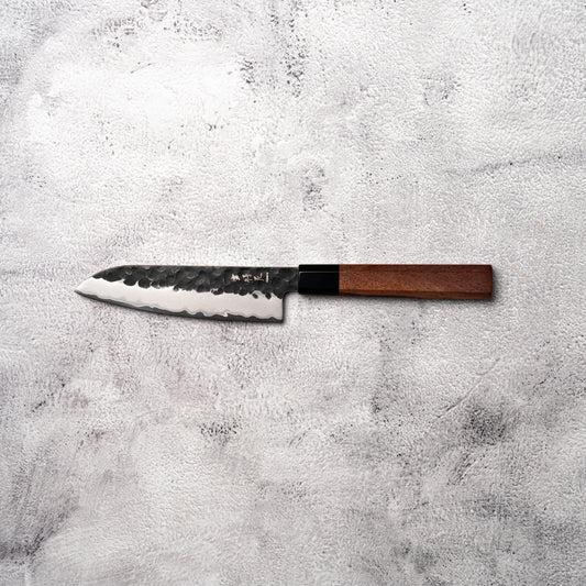 Noseto Neno 135mm Petty Santoku 3 Layers Carbon Steel with Red Wood+ Buffalo Horn