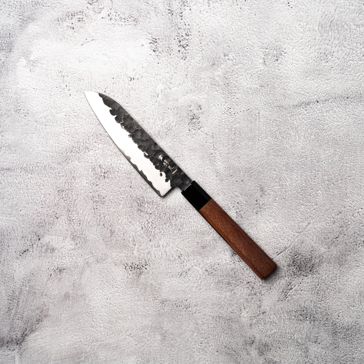 Noseto Neno 135mm Petty Santoku 3 Layers Carbon Steel with Red Wood+ Buffalo Horn