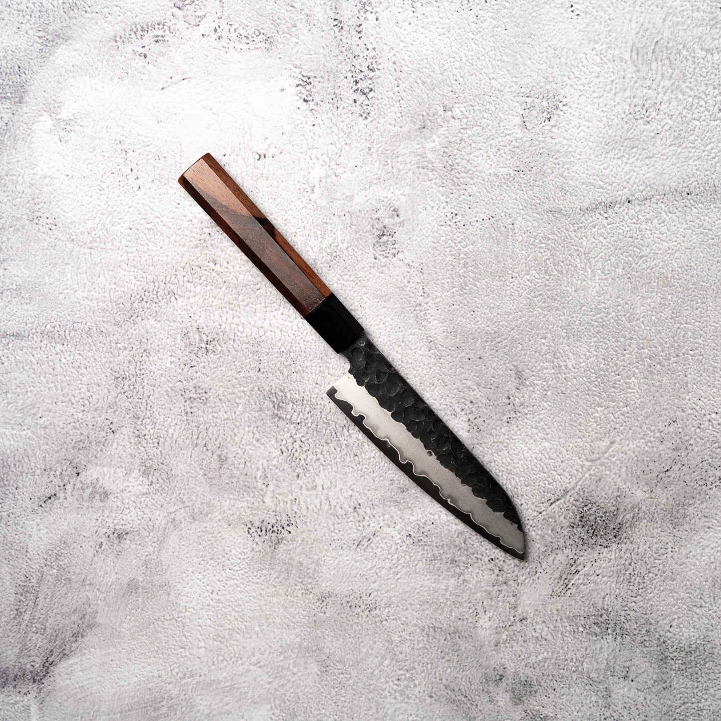 Noseto Neno 135mm Petty Santoku 3 Layers Carbon Steel with Red Wood+ Buffalo Horn