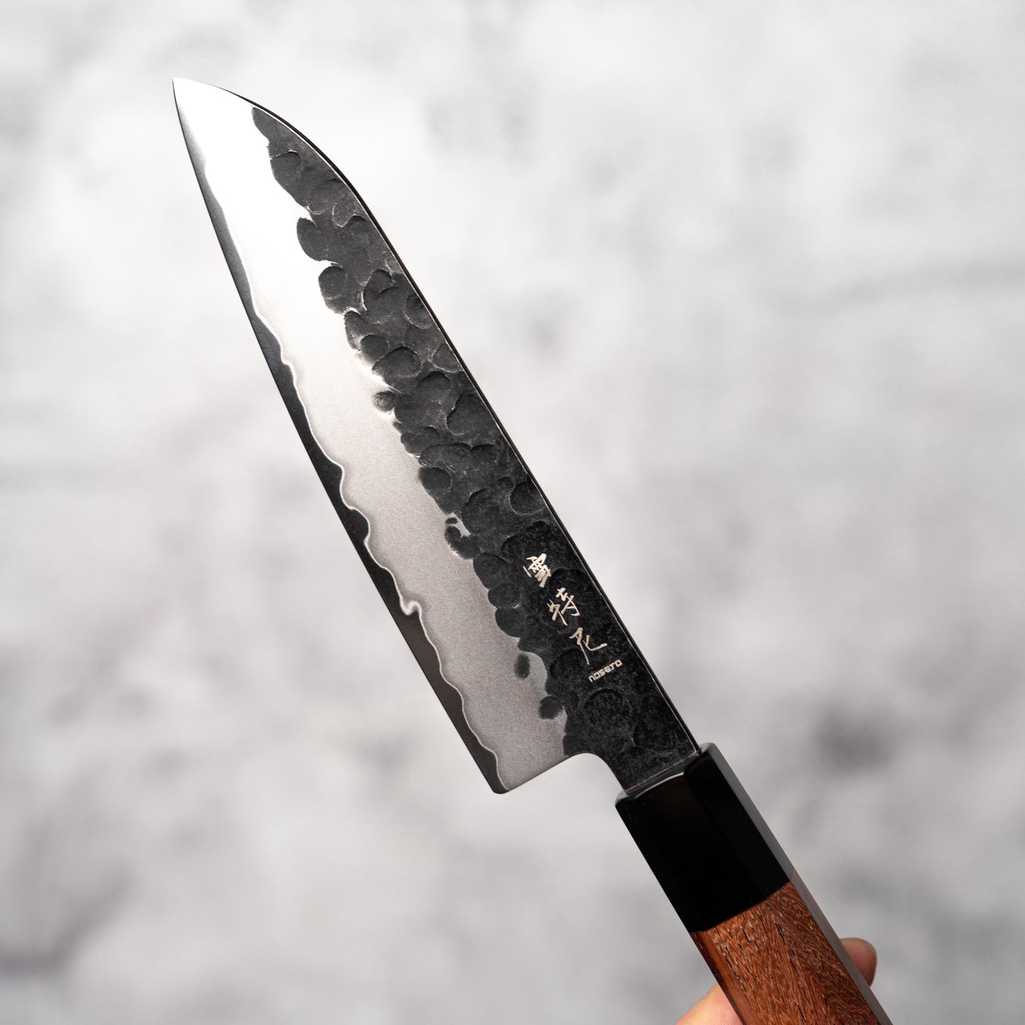 Noseto Neno 135mm Petty Santoku 3 Layers Carbon Steel with Red Wood+ Buffalo Horn