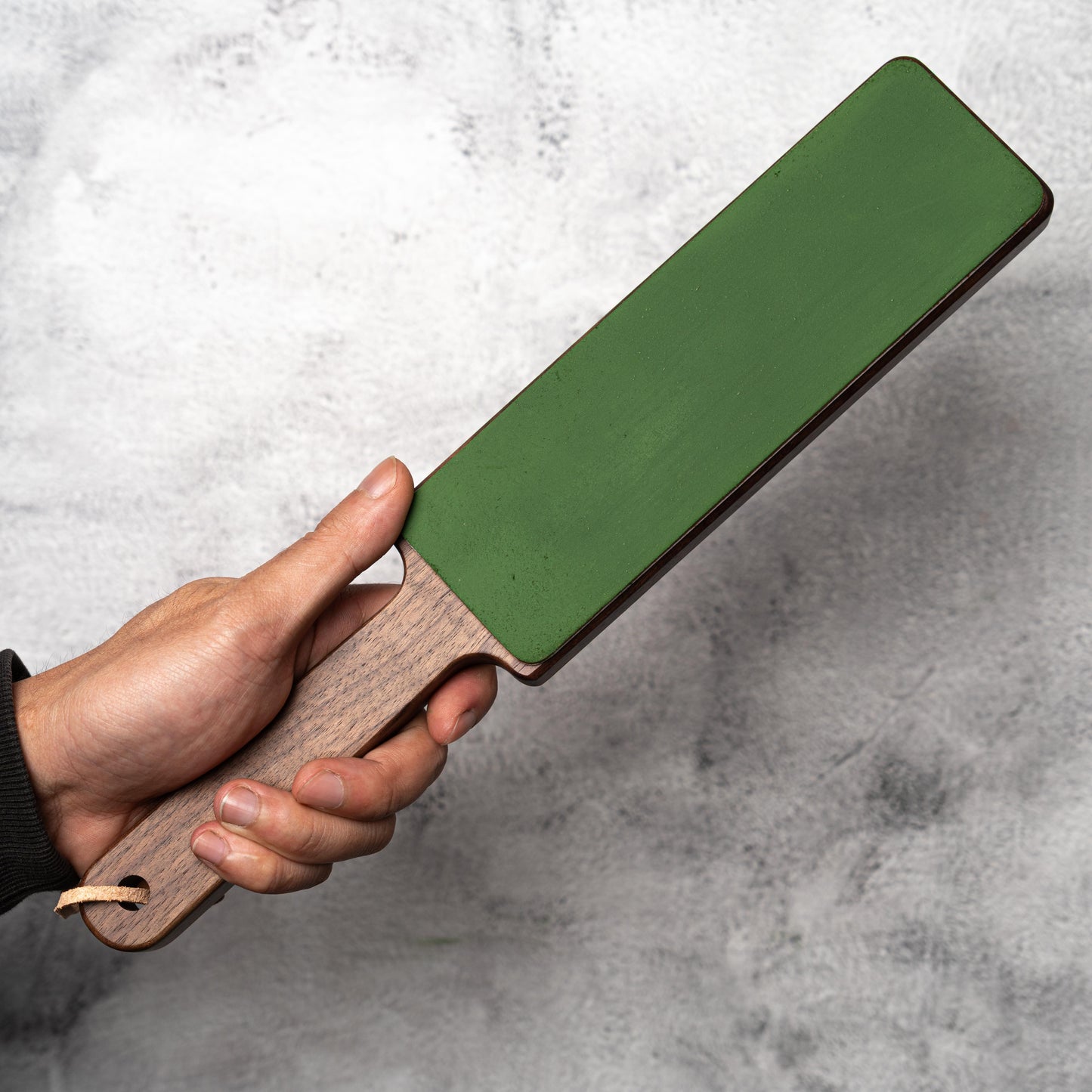 Dual Sided Knife Leather Strop + Compound North American Walnut Wood