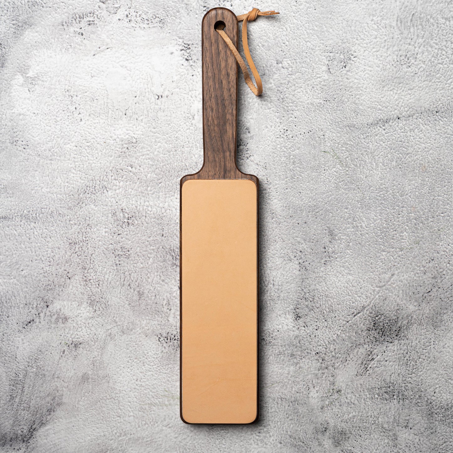 Dual Sided Knife Leather Strop + Compound North American Walnut Wood