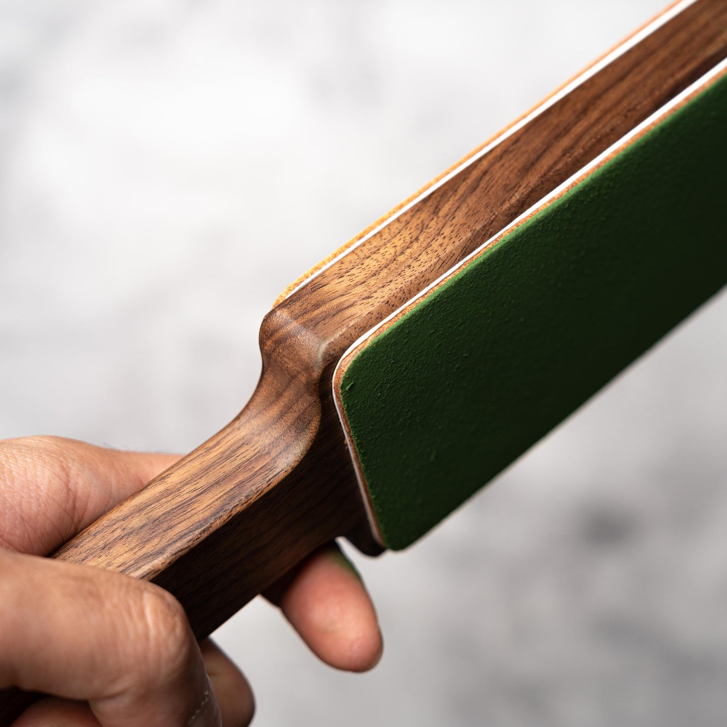 Dual Sided Knife Leather Strop + Compound North American Walnut Wood