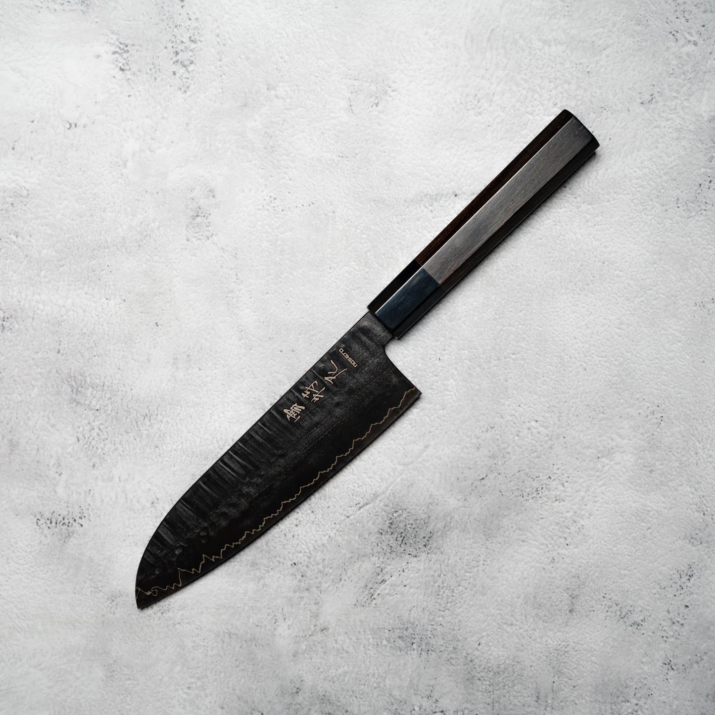 Noseto GAIJIN 180mm Santoku Sanmai VG-10 Ebony & Buffalo Horn Handle