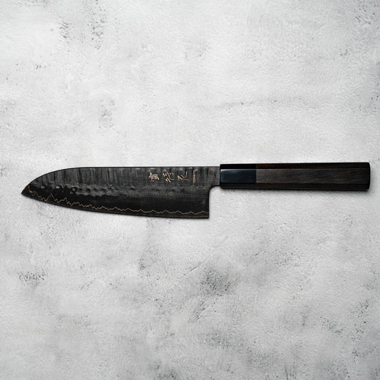 Noseto GAIJIN 180mm Santoku Sanmai VG-10 Ebony & Buffalo Horn Handle